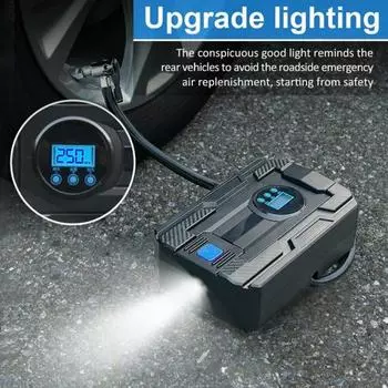 Воздушный насос Удобный многофункциональный мощный насос для накачки шин с цифровым дисплеем 12 В для автомобиля