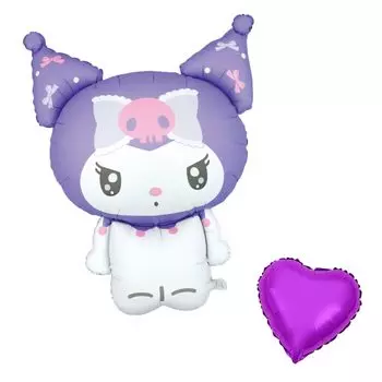 Воздушный шар BALLOON DAYS Персонажи Sanrio Моя мелодия Куроми Cinnamoroll В комплекте с бонусным воздушным шаром в форме сердца Новый узор из цветных лент Воздушный шар Воздушный шар День рождения