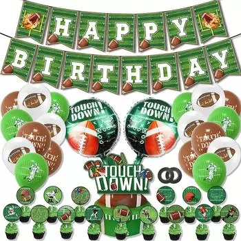 Воздушный шар для американского футбола включает в себя воздушный шар из латекса и алюминиевой фольги, топпер для торта