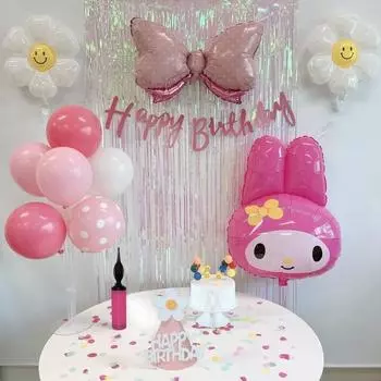 Воздушный шар для дня рождения Min s Select Sanrio My Melody Kuromi Daisy, принадлежности для дня рождения, набор для домашней вечеринки, набор из 2 конусов My Melody