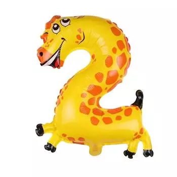 Воздушный шар для вечеринки в форме цифры животного Воздушный шар из алюминиевой фольги для детского дня рождения Украшение для вечеринки