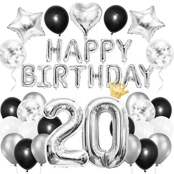 Воздушный шар Iysoll на день рождения, украшение на 20-й день рождения, набор воздушных шаров, воздушные шары с цифрами, С ДНЕМ РОЖДЕНИЯ, гирлянда, конфетти, воздушный шар, празднование, сюрприз на годовщину