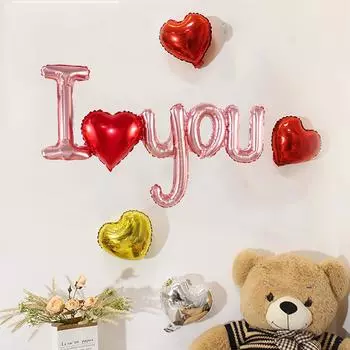 Воздушный шар из фольги с надписью «Я люблю тебя» подойдет для Дня святого Валентина, свадеб, дней рождения, годовщин, помолвок, семейных праздников и вечеринок. Gold, I love you