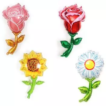 Воздушный шар из искусственной алюминиевой пленки Декоративные аксессуары Мультяшный узор Романтический букет Воздушный шар Свадебное украшение