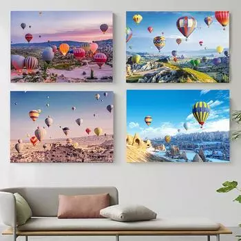 Воздушный шар Каппадокия, постеры и принты, картины на холсте, современные настенные художественные пейзажные фотографии, домашний декор для гостиной, Cuadros 21x30cm No Frame белый
