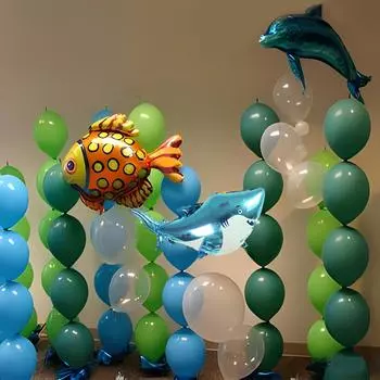 Воздушный шар на день рождения для мальчика, гирлянда-арка, набор под морским океаном, дельфин, акула, водное растение, набор воздушных шаров, детские украшения для дня рождения, детский душ для детей
