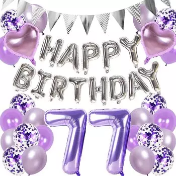 Воздушный шар на день рождения С днем рождения 77 лет Набор воздушных шаров Украшение на день рождения Гирлянда на день рождения Украшение на день рождения Большое количество конфетти