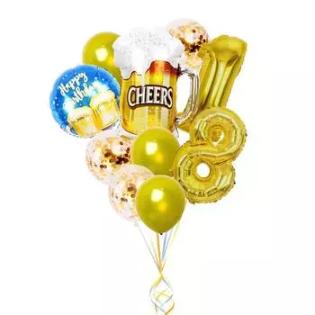 Воздушный шар, новая золотая бутылка вина, цифровой воздушный шар, алюминиевая пленка, набор макетов воздушных шаров на день рождения, декоративные воздушные шары из алюминиевой фольги