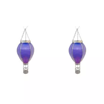 Воздушный шар подвесной солнечный фонарь водонепроницаемый мерцающий свет пламени (фиолетовый)