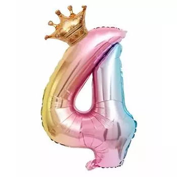 Воздушный шар с цифрой на день рождения, номер 4, 32 дюйма, набор радужных воздушных шаров, день рождения, набор украшений на день рождения, сверкающие воздушные шары, вечеринка, празднование, синяя свадьба