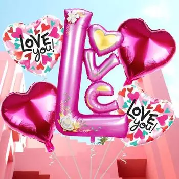 Воздушный шар с изображением сердца, красивый, привлекательный, долговечный набор на День святого Валентина, праздничные принадлежности красный