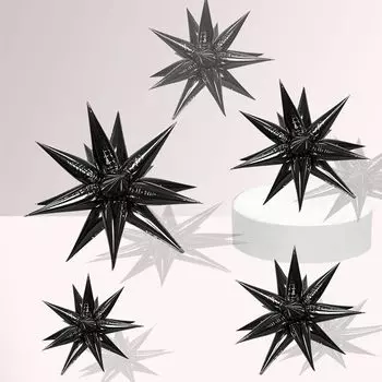 Воздушный шар со звездой взрыва, 60 шт., воздушные шары с черной звездой, 26 дюймов, 12-точечные воздушные шары со звездами, воздушные шары из фольги с шипами, воздушные шары с конусом звездообразования, декор для дня рождения, свадьбы