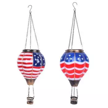 Воздушный шар Солнечный фонарь Подвесной солнечный фонарь для сада, двора, газона Wavy Patterns