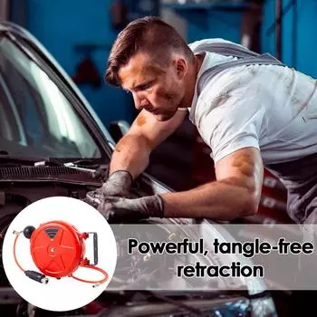 Воздушный шланг катушка 10м автоматическая смотка коммерческая катушка настенный с поворотным кронштейном быстроразъемное соединение аксессуары для воздушного компрессора красный
