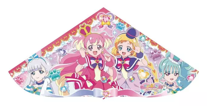 Воздушный змей Onda Kite Kite Wonderful PreCure, треугольный змей большого размера с ручкой, характерный змей PreCure!