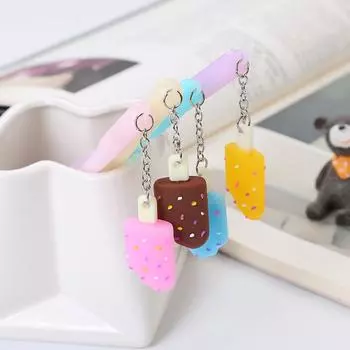 Возвращение в школу 10 шт. 0,5 мм креативная подвеска в виде шоколадного мороженого гелевая ручка приз подарок ручка для льда ручка для обучения канцелярские принадлежности ручка на водной основе жёлтый