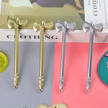 Возвращение в школу, 10 шт., 0,5 мм, креативный молоток для резьбы, гелевая ручка, пластиковое оружие, новая водяная ручка, приз, подарок, офисная ручка для подписи золотистый