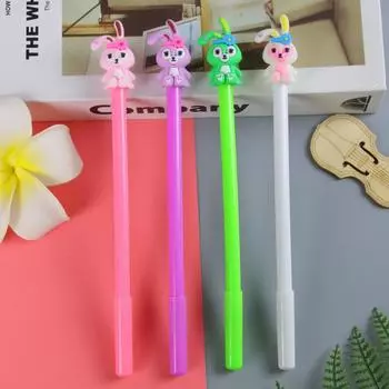 Возвращение в школу, 10 шт. 0,5 мм, гелевая ручка в форме мультяшного кролика, креативные канцелярские принадлежности, приз, подарок, пишущий инструмент, водяная ручка, офисная ручка для подписи фиолетовый