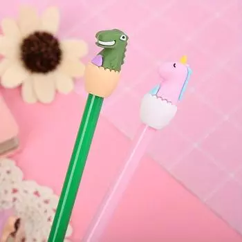 Возвращение в школу, 10 шт. 0,5 мм, гелевая ручка в форме динозавра из мультфильма, креативная канцелярская ручка на водной основе, свежие офисные принадлежности, ручка для подписи розовый