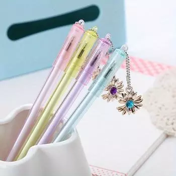 Возвращение в школу, 10 шт., 0,5 мм, креативный камень, подвеска Zou Ju, гелевая ручка, ручка-подвеска в виде сердца для девочек, офисная канцелярская ручка для подписи розовый