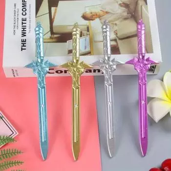 Возвращение в школу, 10 шт., 0,5 мм, ретро-меч, гелевая ручка, анимация, канцелярские принадлежности, ручка на водной основе, форма, офисная ручка для подписи Mitsubishi Sword