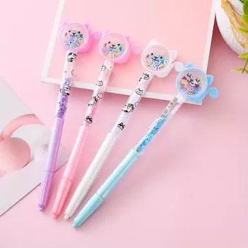 Возвращение в школу, 10 шт. 0,5 мм, гелевая ручка с блестками и зыбучими песками для творчества, канцелярские принадлежности, приз, подарок, пишущий инструмент, ручка для офиса, ручка для подписи розовый