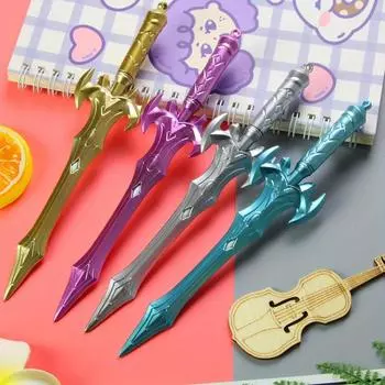 Возвращение в школу, сезон 10 шт. 0,5 мм, аниме, национальный стиль, форма меча, гелевая ручка, креативная форма оружия, водяная ручка, приз, подарок, ручка для подписи золотистый