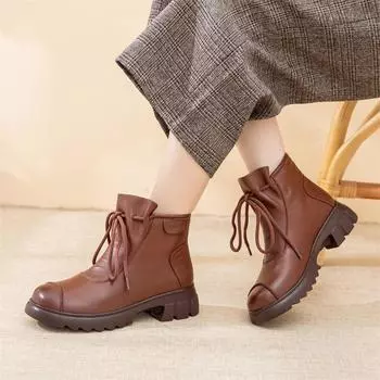 Возврату и обмену не подлежит [Распродажа] Ботинки Martin из коровьей кожи с застежкой-молнией сбоку, женские, тонкие, мягкие, короткие ботинки 35 чёрный