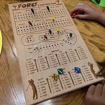 Вперёд! Настольная игра в кости для гольфа, деревянная настольная игра в кости для гольфа, увлекательная сложная игра в кости для гольфа, портативная увлекательная игра для дома, путешествий Khaki