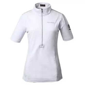 Впитывающая быстросохнущая рубашка для шоу с коротким рукавом, белая [Ecriberta] для женщин/юниоров EQ-CP-1901S-LA