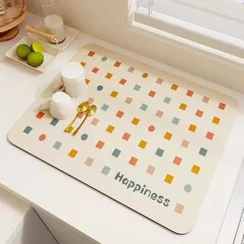 Впитывающая кофейная тарелка, быстросохнущая кухонная впитывающая сушильная подставка для столовых приборов, сушильный коврик для стола, ванной комнаты, кухонные дренажные подушечки 30x40cm S