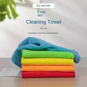 Впитывающая салфетка, влажная и сухая, из микрофибры, кухонное полотенце для посуды, утолщенные бытовые салфетки, тряпка для мытья стола 5PCS