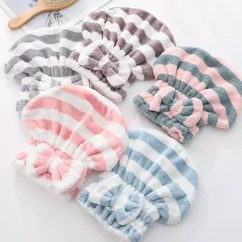 Впитывающая шапочка для сухих волос, женская вытирающая волосы, милое длинное полотенце для волос, утолщенная шапочка для душа Baotou коричневый