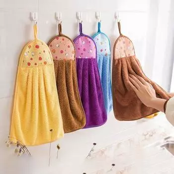 Впитывающее полотенце для рук из кораллового флиса для детей, быстросохнущее и толстое, идеально подходит для кухни и ванной комнаты. 28cm x 38cm темно-коричневого