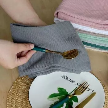 Впитывающее полотенце, ультрамягкое удобное хлопковое полотенце, многоцелевое быстросохнущее вафельное полотенце для дома, кухни, ванной комнаты 45cm белый