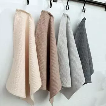 Впитывающее полотенце, ультрамягкое удобное хлопковое полотенце, многоцелевое быстросохнущее вафельное полотенце для дома, кухни, ванной комнаты 45cm белый