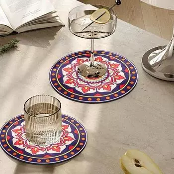 Впитывающие подставки для напитков, нескользящий изоляционный коврик, держатель для кастрюль, который нельзя мыть, для журнального столика, кухонного бара, термостойкие салфетки 10cm C