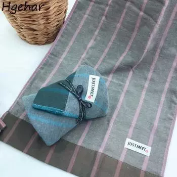Впитывающие полотенца для лица из чистого хлопка в полоску, в корейском стиле, удобные, приятные для кожи, минималистичные, для повседневного использования, для дома, для взрослых, шикарные 75-35cm синий
