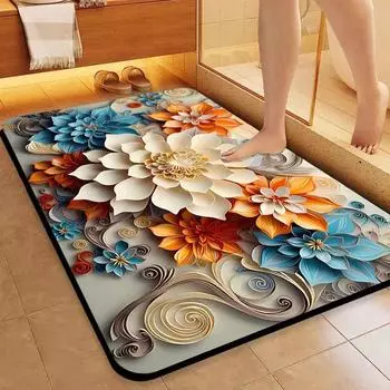 Впитывающие воду коврики для ванной комнаты, туалета, нескользящие, быстросохнущие коврики для ног, туалета, дома, легкие, роскошные коврики для пола, ковер 30x50 белый