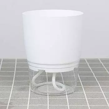 Впитывающий цветочный горшок, двухслойный дизайн, термоморозостойкий пластиковый беспочвенный быстро впитывающий воду кашпо для дома M зелёный