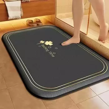 Впитывающий фланелевый коврик для пола из ворса, коврик для двери в ванную, утолщенная губка, нескользящий коврик для ног, грязеотталкивающий коврик для входа в душевую 400MMx600MM темно-серого