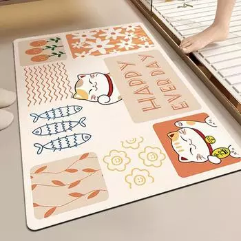 Впитывающий коврик для двери ванной комнаты, нескользящий коврик для протирки, дверной коврик, новый быстросохнущий коврик 40 * 60CM