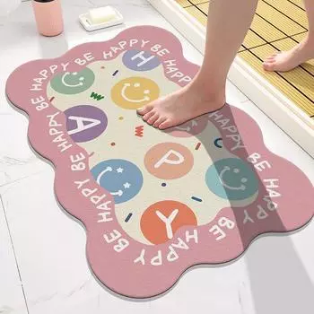 Впитывающий коврик для двери ванной комнаты Нескользящий коврик для пола ванной комнаты Коврик для спальни Коврик для дома Коврик для двери ванной комнаты 40X60cm
