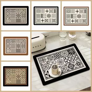 Впитывающий коврик для кофемашины, сушка посуды, коврик для посуды, украшение стола, кухонный дренажный коврик для дома 40X50CM-E