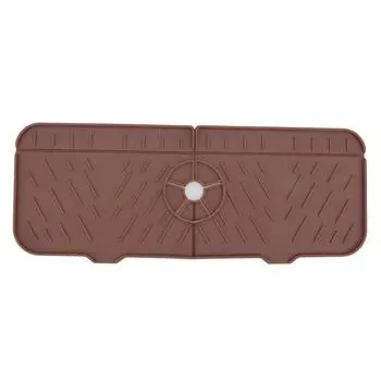 Впитывающий коврик для крана, моющийся, многоразовый, силиконовый, для столешницы, водоуловитель для кухни, ванной комнаты коричневый