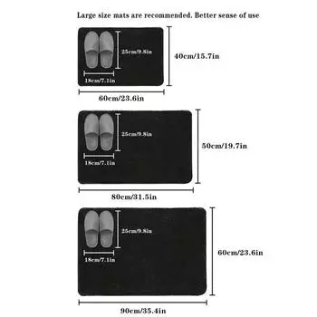 Впитывающий коврик для пола, нескользящий коврик для ванной, нескользящий коврик для ванной из кораллового бархата, коврик для двери, украшение для дома 40cm x 60cm чёрный