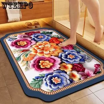 Впитывающий коврик для унитаза, милый, специальный, впитывающий коврик для ног, туалет, кухонная дверь, ванная комната, нескользящий коврик 40cm * 60cm