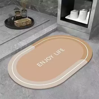 Впитывающий коврик для ванной Diatom Mud Oval Square Soft Mat Коврик для туалета Нескользящий бытовой быстросохнущий коврик для ванной 60 * 90cm (crystal velvet)