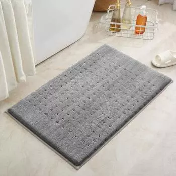 Впитывающий коврик для ванной комнаты, быстросохнущий коврик у двери в ванную, утолщенный плюшевый коврик для туалета, нескользящий коврик для ванной комнаты 40x60cm [rapid water absorption]