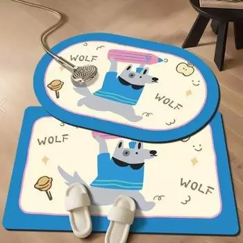 Впитывающий коврик для ванной комнаты, коврик для унитаза, нескользящий коврик для двери унитаза, коврик с рисунком диатомовой грязи 40 * 60 (2.5mm) Oval